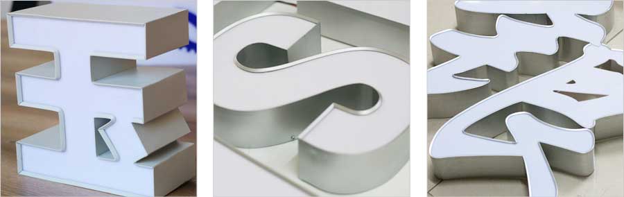 L1铝材全自动弯字机开槽样品 L1铝材全自动弯字机开槽样品