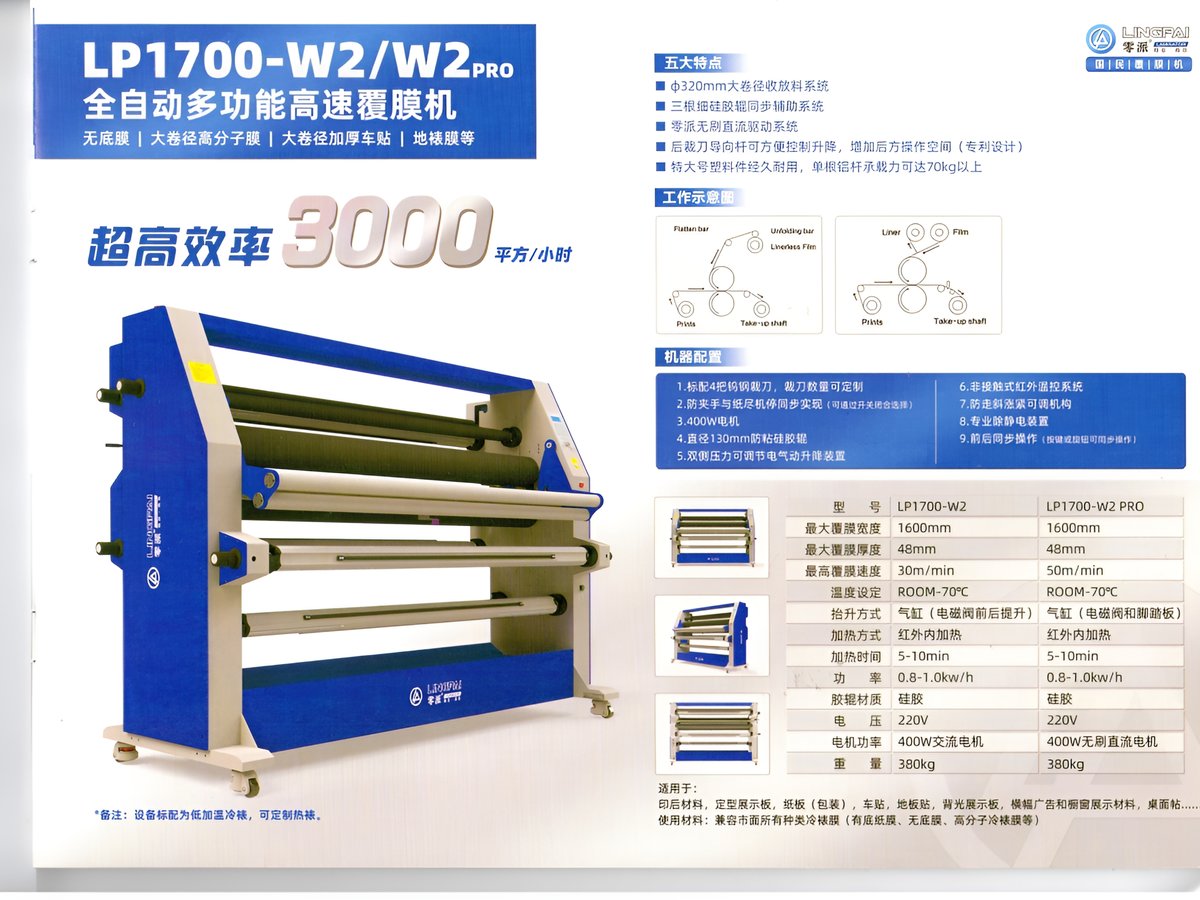 零派 LP1700-W2 Pro 覆膜机